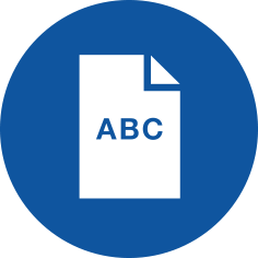 Ein Blatt mit ABC